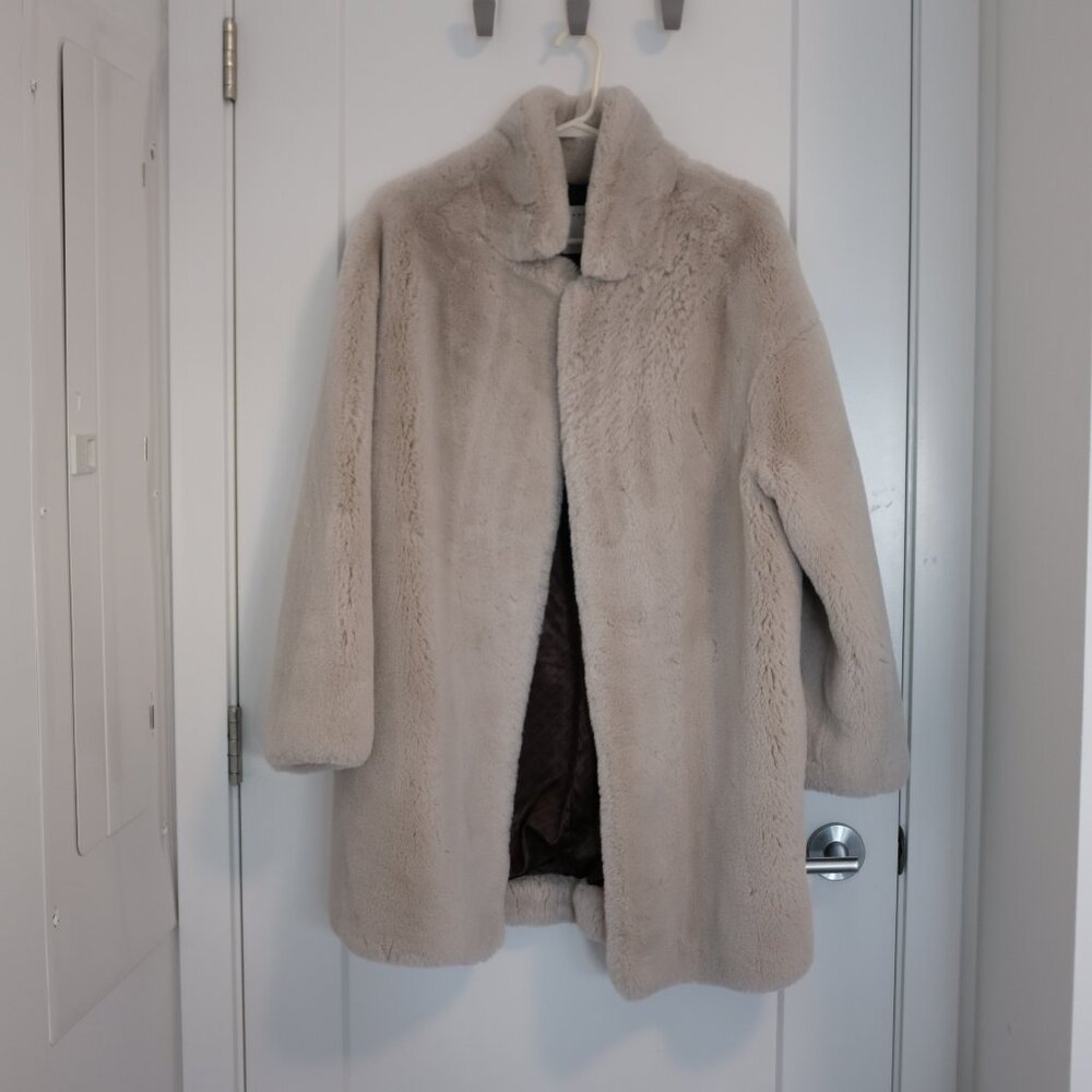 SANDRO FAUX FUR COAT